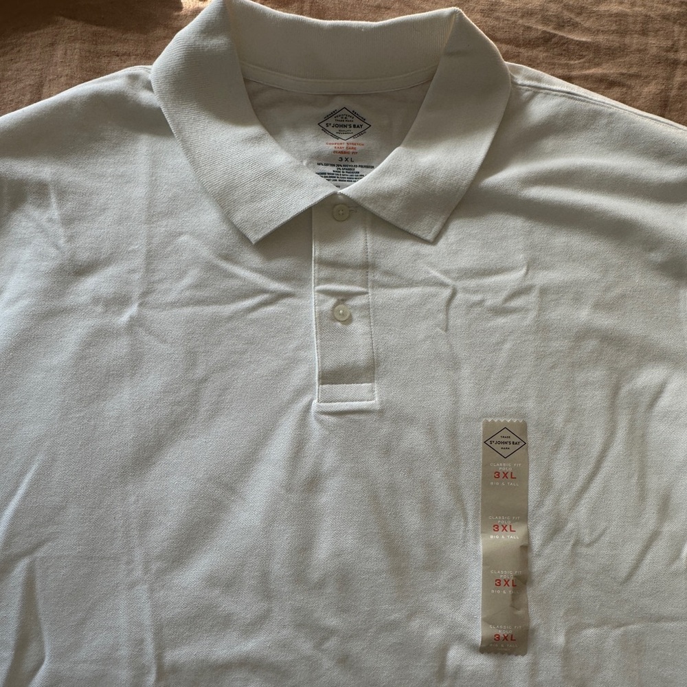 3XL White Polo - St John’s Bay ! NEW !!!